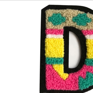 Badge décoratif personnalisé en dentelle brodée au poinçon, applique alphabet en chenille, thermocollant ou à coudre, écologique pour vêtements - Product Image 3
