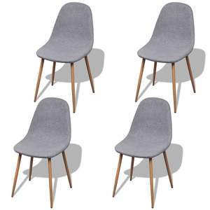 Set di Sedie da Pranzo Moderne in Tessuto Grigio 46 X 55 X 85 Cm con Gambe in Legno, Design Mid-Century Confortevole per Arredamento Casa - Product Image 1