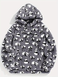 Sweat-shirt à capuche demi-zip surdimensionné de luxe en coton épais 380G avec intérieur polaire OEM ODM - Product Image 1