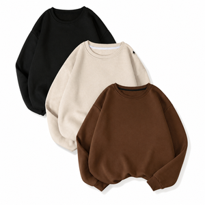 Direct Factory Made Unisex Casual Sweatshirt Cotton Winter <b>Thick</b> <b>Fleece</b> Full Sleeve Oversized Quick Dry Front Solid Long - Product Image 2