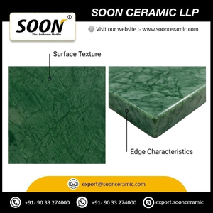 SOON CERAMIC LLP วัสดุตกแต่งผนังห้องนั่งเล่น รุ่น VADODARA GREEN Calcite แผ่นใหญ่ขัดเงา ดีไซน์ทันสมัย เป็นมิตรกับสิ่งแวดล้อม แบบจำลอง 3 มิติ - Product Image 4