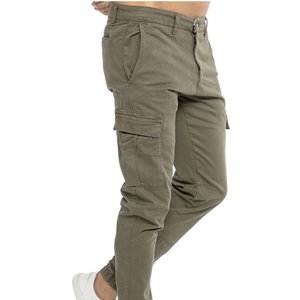 Pantalones cargo personalizados 100% algodón, corte relajado, cintura elástica, estilo baggy, múltiples bolsillos, lavado ácido, estilo táctico, para hombre. - Product Image 1