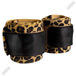 Muñequeras Deportivas Sibrin con Logotipo Personalizado, Diseño de Leopardo, Algodón, Resistentes, Elásticas, para Gimnasio, Levantamiento de Pesas, 18 Pulgadas, Verano - Product Image 6