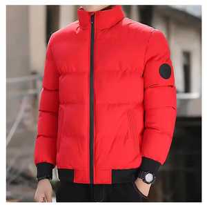 Unisex Black Stand Collar Puffer Jacket Windproof <b>Thick</b> Polyester Wadding Quick Dry Fleece Zipper Closure Casual <b>Winter</b> <b>Coat</b> - Product Image 5