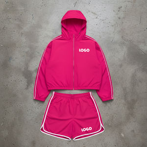 Ensemble de survêtement pour homme avec logo personnalisé, veste coupe-vent et short, ensemble de vêtements de sport en deux pièces, fabricant de vêtements en gros - Product Image 5