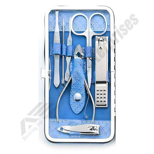 Blue Manicure <b>Set</b> Professional Nail Clippers <b>Pedicure</b> Kit Manicure Tool Kit Stainless Steel Facial Grooming <b>Set</b> Kit - Product Image 4
