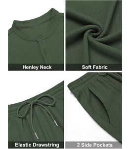 Ensemble de survêtement texturé personnalisé 2025 avec short décontracté assorti pour un style hivernal uni et décontracté - Product Image 3