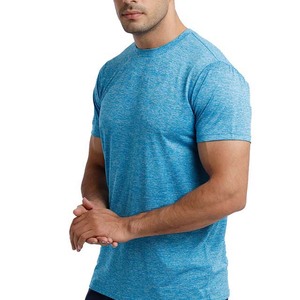 Camiseta de Manga Corta para Hombre, Cuello Redondo, Azul, Corte Regular, Secado Rápido, Tejido de Punto, Poliéster, Color Sólido, Informal - Product Image 2