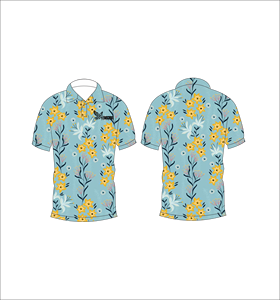 เสื้อโปโลพิมพ์ลายดอกไม้สีน้ำเงินสำหรับผู้ชาย แขนสั้น สวมใส่สบาย เหมาะสำหรับฤดูร้อน เล่นกอล์ฟ น้ำหนักเบา มีปก แฟชั่น - Product Image 4