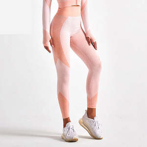 High Quality Custom Women's Fitness <b>Leggings</b> High Waist Jogging Yoga Pants Logo Spandex/Nylon Solid <b>Pattern</b> High Waist <b>Leggings</b> - Product Image 2