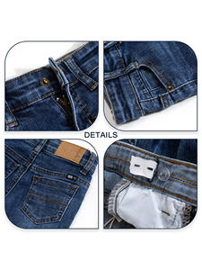 Jeans de Mezclilla Elásticos para Niños, Personalizables, Blancos Desgastados, Corte Ajustado, Cintura Elástica, Cinco Bolsillos Clásicos, para Primavera/Otoño - Product Image 4