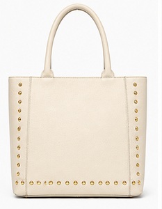 Sac fourre-tout de luxe Gravs en cuir véritable clouté pour femme, grande capacité, fermeture magnétique, style anglais, sac à bandoulière - Product Image 1