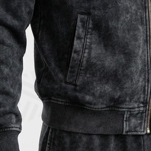 Survêtement de course athlétique décontracté pour homme avec fermeture éclair intégrale, pantalon de survêtement évasé personnalisé, imprimé uni, couleur personnalisable - Product Image 5