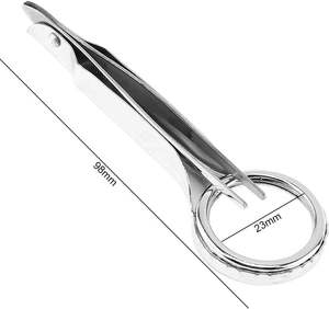Pince à épiler inclinée en acier inoxydable avec loupe pour une épilation précise des sourcils et des poils, pince à épiler loupe pour éliminer les éclats cutanés - Product Image 3