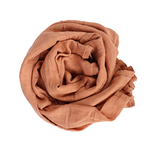 Couverture portable simple en coton uni, grise, tissée, douce, confortable et légère, type couverture d'emmaillotage - Product Image 3