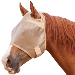 Masque anti-mouches en maille confortable pour chevaux, respirant, pour l'équitation en extérieur, protection faciale anti-insectes, couverture visible, protection des oreilles - Prix de gros - Product Image 3