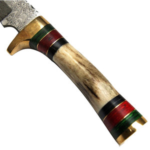 Cuchillo de Caza de Acero de Damasco, Hoja Entera, Cuchillo de Campo para Acampar, Cazar y Explorar - Product Image 4