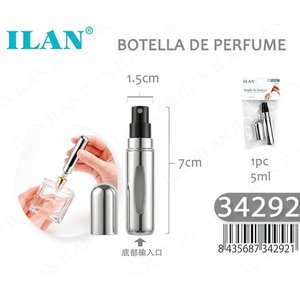 Flacone di Profumo Ilan Silver 5ml con Atomizzatore, Contenitore Portatile per Fragranze da Viaggio - Product Image 1