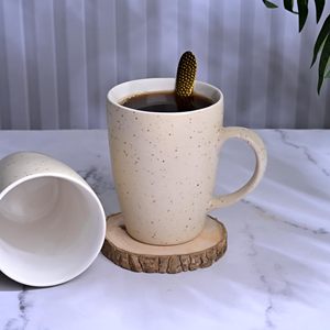 Mug à café en céramique écologique, vente en gros, 300 ml, grande tasse à thé, moderne, luxueux, portable, mug de bureau, cadeaux, maison, beige, blanc - Product Image 6