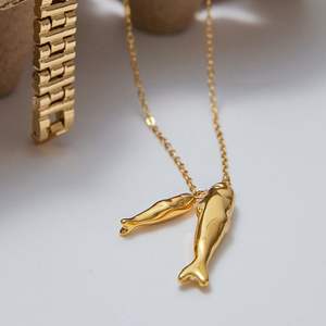 Joyería Ocean, Collar con Colgante de Pez Chapado en Oro, Bajo MOQ, Fabricante de Acero Inoxidable - Product Image 2