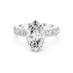 Bague de fiançailles en diamant de laboratoire taille marquise 3 carats, or massif 18 carats, avec large alliance éternité, certifiée IGI, VVS E-F - Product Image 5