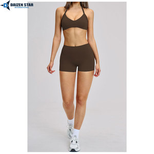 Women Mid Waist Leggings Solid Eco-Friendly Breathable Yoga Set Push Sports Bra Front Logo Workout Fitness Clothing 2-Piece Set - Product Image 3