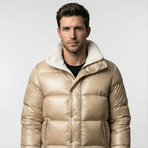 Fabricant de vêtements pakistanais OEM Veste bouffante personnalisée à la mode pour hommes Veste d'hiver rembourrée Brillant Offre Spéciale Nouveau style de mode pour hommes - Product Image 1