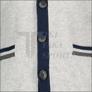 Cárdigan de punto de invierno Tiki Taka Sports para hombre, personalizado, con cuello en V, color sólido, doble bolsillo, patchwork, lana/nailon, un solo botón - Product Image 6