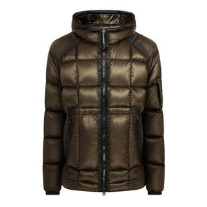 Custom <b>Mens</b> Brown Hooded Down Puffer Jacket Windproof Thick Zipper Casual Winter Outerwear Quilted <b>Warm</b> <b>Coat</b> Manufacturer - Product Image 2