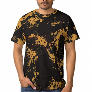 Camiseta Oversize para Hombre con Estampado Acid Wash, Algodón Suave Lavado, Estilo Urbano, Top de Moda con Gráficos, Cuello Redondo, Tejido de Poliéster - Product Image 2
