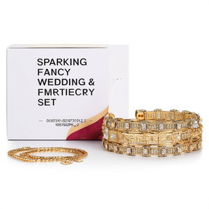 Sparkling Crystal Stone Fancy Wedding & Festive Jewelry <b>Set</b> 10575632PK_2.8-Elegant <b>Bangles</b> - Product Image 2