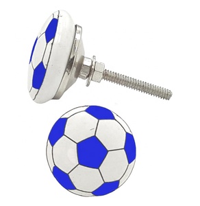 Tiradores de gabinete de cajón de cerámica de estilo moderno, hermoso diseño de fútbol para niños para cocina, sala de estar, baño, tocador - Product Image 2