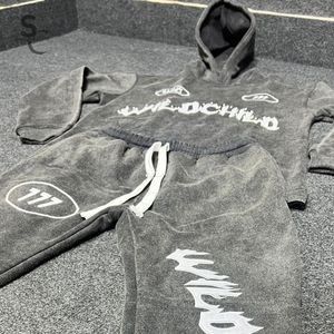 Survêtement d'hiver à capuche de haute qualité, effet délavé, en molleton 100% coton, style streetwear unisexe, service OEM - Product Image 2