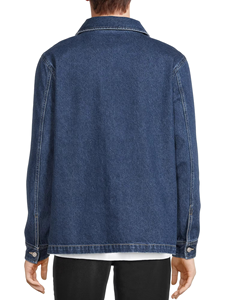 Men's New Fashion 100% Cotton <b>Denim</b> <b>Jacket</b> in Dark Blue High Street Style for Winter <b>Denim</b> <b>Jacket</b> with <b>Custom</b> Logo Design - Product Image 3