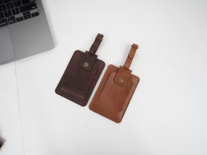Genuine Leather Luggage <b>Tags</b> With Privacy Flap Luxury <b>Suitcase</b> Labels Custom Travel Bag <b>Tags</b> Manufacturer LMP-0165 - Product Image 5