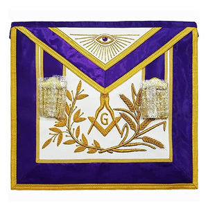 Tablier maçonnique de haute qualité en peau d'agneau, design personnalisé, avec aimant, broderie LED clignotante, point de croix, travail de broderie à la main - Product Image 1