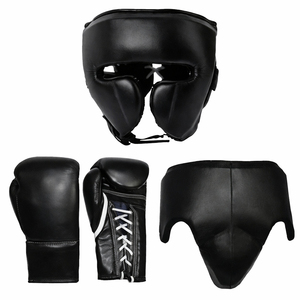 ชุดอุปกรณ์ชกมวย DAWNFORCE FIGHT GEARS สีทอง ประกอบด้วย หมวกกันกระแทก ถุงมือ สนับแข้ง ทำจากวัสดุ PU ทนทาน ใช้สำหรับการฝึกซ้อมได้ทุกฤดูกาล - Product Image 4