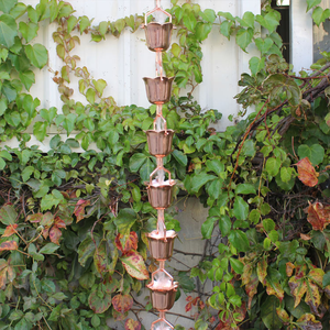 Cadena de Lluvia Decorativa de Metal y Cobre para Jardín, Estilo Rústico, Forma de Gloría de la Mañana - Product Image 6