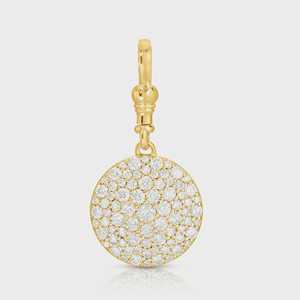 Custom 14K 18K <b>Solid</b> <b>Gold</b> Round Cut Lab Grown Diamonds Charm Pave Set Celestial Vintage Charm Only <b>Pendant</b> For Women Wholesale - Product Image 5