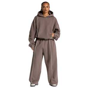 Fabricantes de Ropa Deportiva, Conjunto Personalizado de Sudadera con Capucha y Pantalones de Felpa Francesa de 500 Gsm, Ropa de Gimnasio, Conjunto Deportivo de Dos Piezas para Mujer - Product Image 1