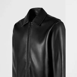 Veste en cuir véritable de haute qualité pour hommes, en cuir de vache véritable, veste de motard, vente en gros, fabricant OEM - Product Image 6