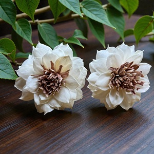 Flores de Madera Sola VADEE, Hechas a Mano, Sostenibles y Naturales, Flores de Madera Sola Dahlia de 8.5 CM, Varilla de Fibra Vegetal de Sesbania de Tailandia - Product Image 5