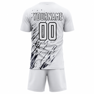 Custom Soccer Uniform White <b>Paint</b> Splatter Sublimation Football Jersey <b>Set</b> Men Away Kit Custom Sportswear Manufacturer - Product Image 2