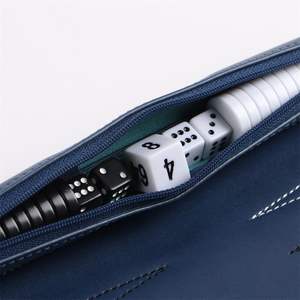 Tapete de Backgammon Enrollable de Viaje, Estilo Cosido, Duradero, de Cuero PU, para Exteriores, Venta al Por Mayor - Product Image 3