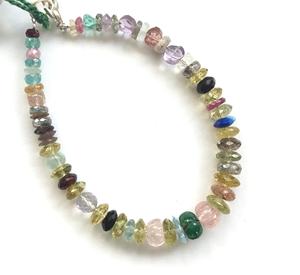 ลูกปัดพลอยธรรมชาติหลากหลายแบบเจียระไน 1 เส้น สำหรับทำเครื่องประดับชั้นดี สร้อยคอพลอย - Product Image 2