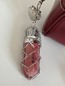 Luxury Lip stick Lip Gloss Holder Metal Cage Charm Heart Pendant Valentine's Day <b>Gift</b> <b>Bag</b> Charm Jewelry Accessory - Product Image 1