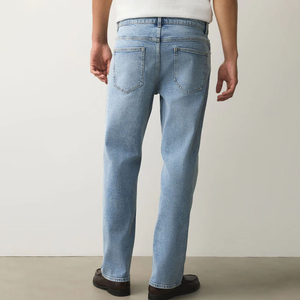 Jeans de Mezclilla para Hombre, Cintura Alta, Corte Recto, Ajuste Regular, Casuales, Azules, Elásticos, Transpirables, con Servicio de Venta al Por Mayor OEM - Product Image 2