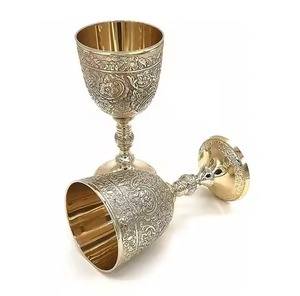 Crafted Metal Wine Goblet Fine Drinking Cup for Wine Beverage Serving Best Quality for Dining <b>Table</b> Event Hosting - Product Image 1