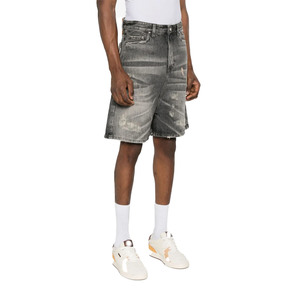 Shorts en jean bleu clair pour homme, taille élastique respirante, haute qualité, imprimé personnalisé, déchiré, délavage clair, streetwear, appliqué, été - Product Image 4