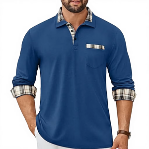 เสื้อโปโลขายดี ผ้าคุณภาพเยี่ยม มีกระเป๋าหน้า แขนยาว - Product Image 1